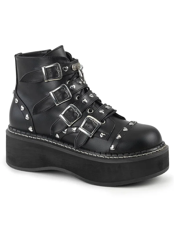 Demonia Women's Emily 315 Ankle Boot, Size: 11, Black Hologram Vegan Leather