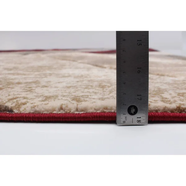 Chaudhary Living 6.5' x 9.5' Navy Blue and Brown Abstract Swirl Rectangular Area Throw Rug