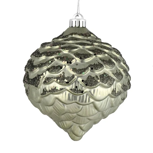6x22 Wrought Iron Glitter Pine Cone 6/Bag - Vickerman