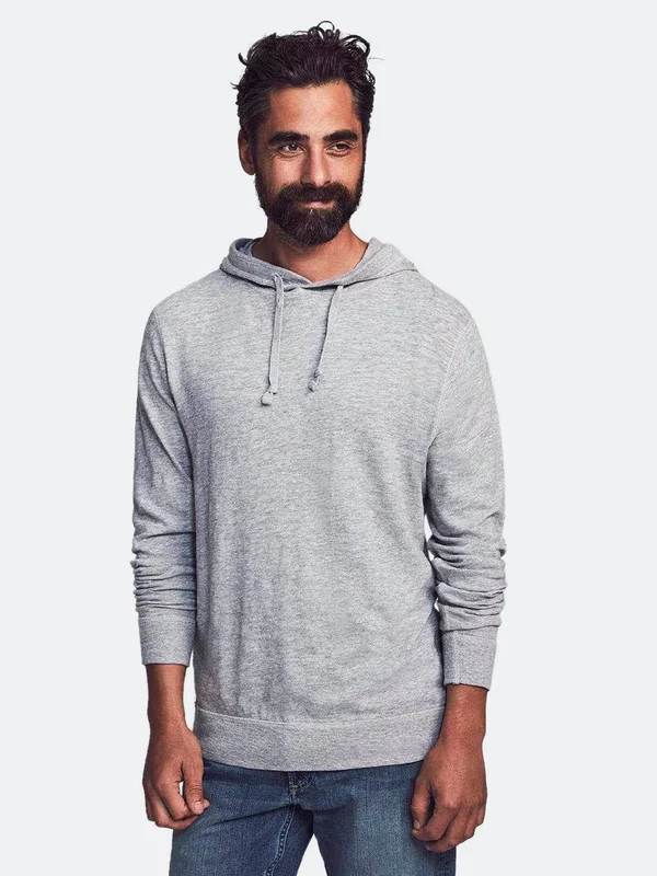 Faherty Slub Cotton Hoodie Grey - S