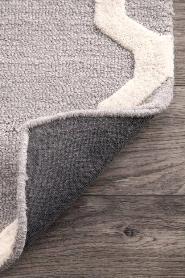 nuLOOM Light Grey Hand Hooked Marrakech Trellis Area Rug Runner, 2& 6x22 x 8&