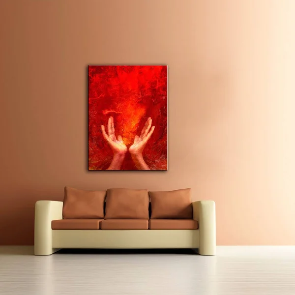 ArtWall Chakra Fire Gallery Wrapped Canvas Art by Elena RAY, 48 x 36