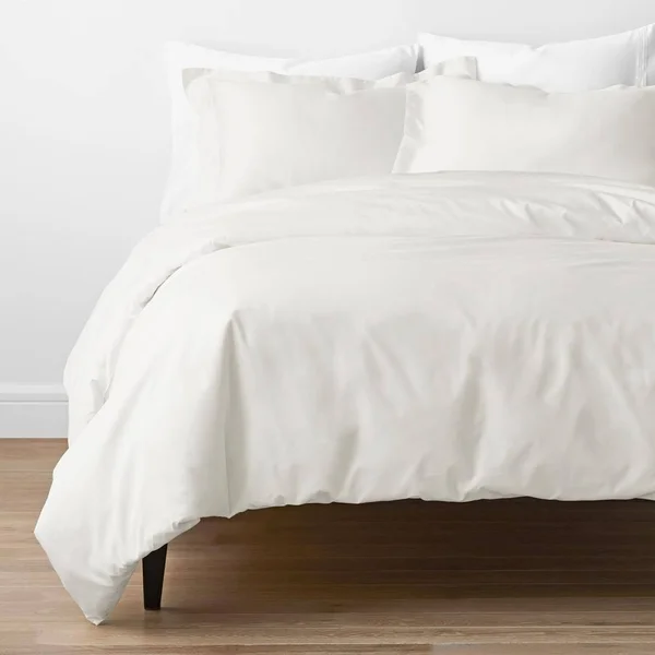 The Company Store Legends Hotel Cream Solid Oversized King Egyptian Cotton Sateen Duvet COVER - Ivory