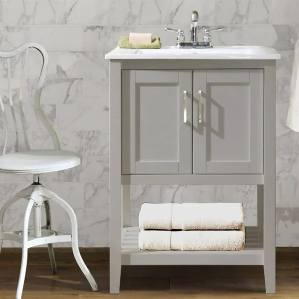 Legion Furniture WLF6020-G 24x22 Gray Sink Vanity with Basket