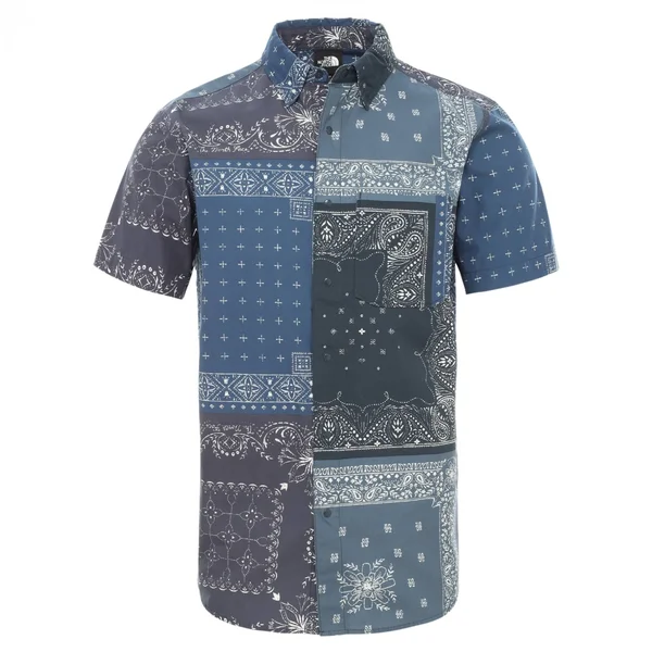 The North Face Men's Baytrail Pattern S/S Shirt Urban Navy Bandana Renewal Multi Print