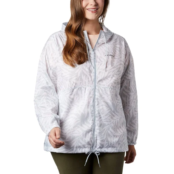 Columbia Women's Flash Forward Printed Windbreaker - 1x - Black Wispy Bamboo