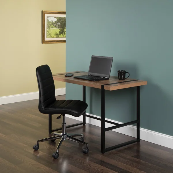 Ofm Modern 48x22 Metal O-Frame Computer Desk, in Knotty Oak