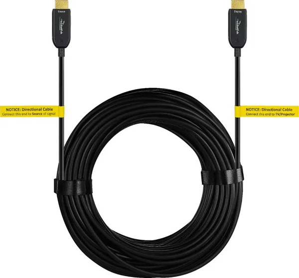 Rocketfish - 100& 4K UltraHD/HDR In-Wall Rated Active Fiber Optical HDMI Cable - Black