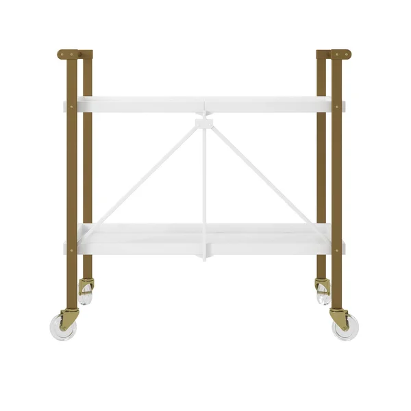 CosmoLiving by Cosmopolitan Trevia Folding Cart (Gold/White)
