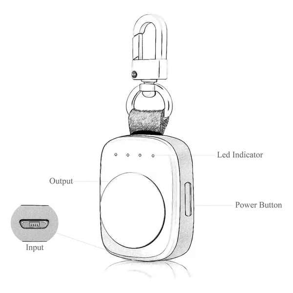 Flagpower Portable Charger Apple Watch Pocket Travel Wireless Smart Keychain Power Bank