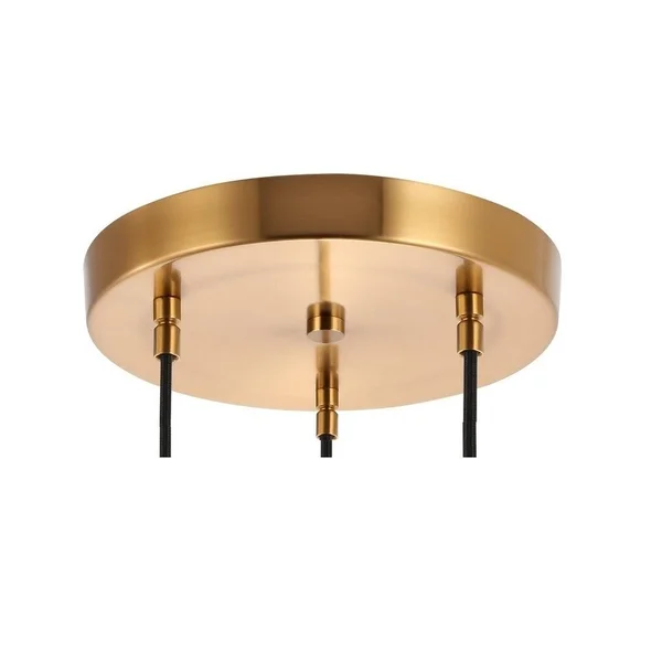 Woodbridge Lighting 18324-G125 Fulton 3 Light 15x22 Wide Multi Light Pendant Antique Brass, Brass Indoor Lighting Pendants