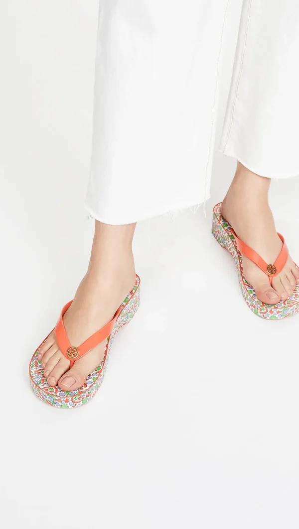 Tory Burch Women's Cutout Wedge Flip Flops