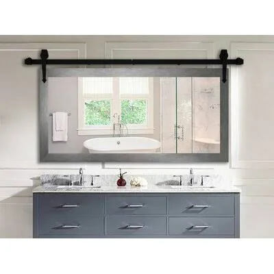 Abraham Horizontal Barn Bathroom/Vanity Mirror Laurel Foundry Modern Farmhouse Size: 31x22 H x 46x22 W, Finish: Silver