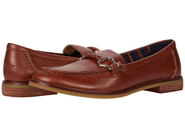 Women's Sperry Seaport Penny Plushwave Shackle Leather Loafer Tan - Size 10M