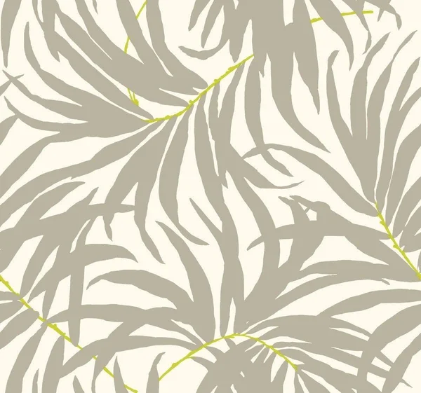 Ashford Tropics 27& x 27x22 Bali Leaves Wallpaper Roll Color: Off White, Medium Grey, Bright Yellow/Green