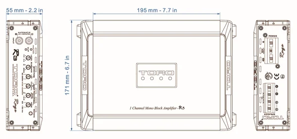 Toro Audio R3, 1500 Watt Max - 1 Ohm Stable Monoblock Car Amplifier