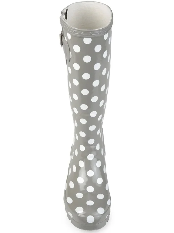 Journee Collection Women's Mist Mid Calf Rain Boot - Dot Rubber