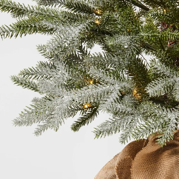 3.5ft Pre-Lit Glittered Balsam Fir Artificial Tree Dew Drop LED Lights - Wonders