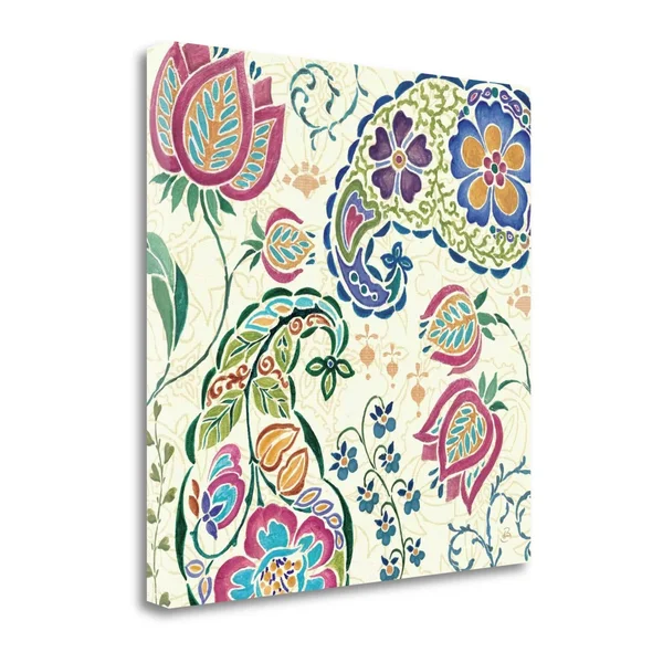 Tangletown Fine Art Peacock Fantasy IV by Daphne Brissonnet, Giclee Print on Gallery Wrap Canvas