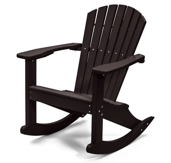 Outdoor Patio Rocking Chair - Plastic Adirondack Rocking Chair, Mocha