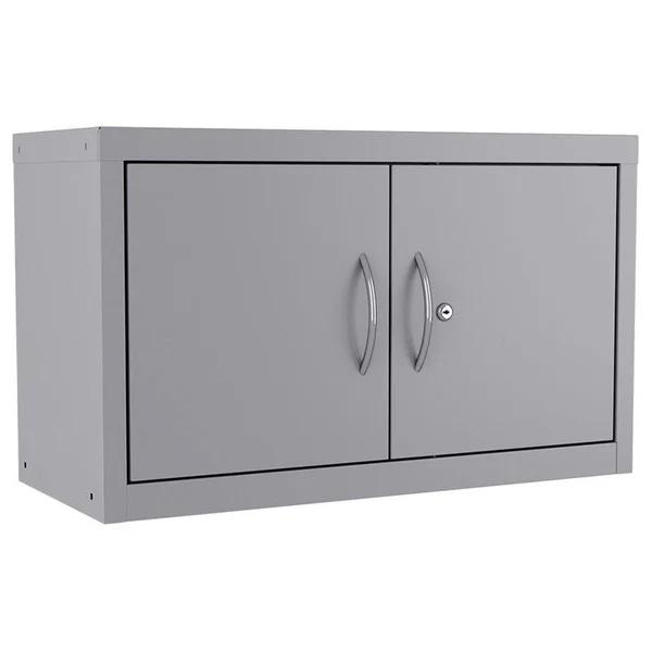 Pemberly Row Wall Mounted Upper Cabinet 18x30x13 Adjustable Shelf in Platinum - PR-4753-1947106