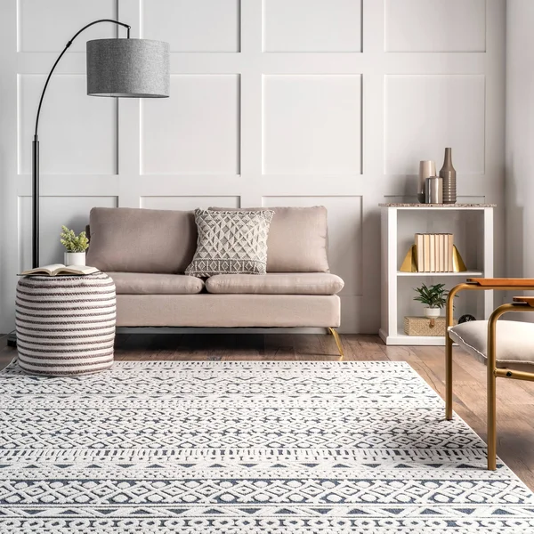 nuLOOM Tina Textured Geometric Banded Area Rug - 6& 7x22 x 9& - Blue