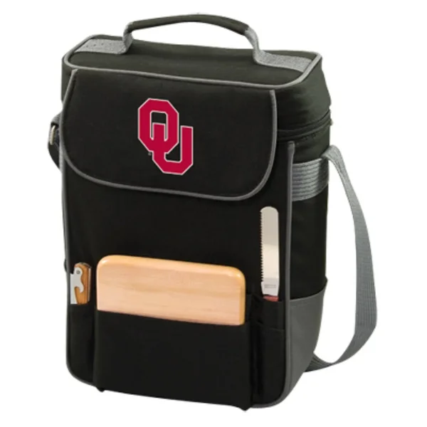 Picnic Time Oklahoma Sooners Duet Wine & cheese Tote - Black