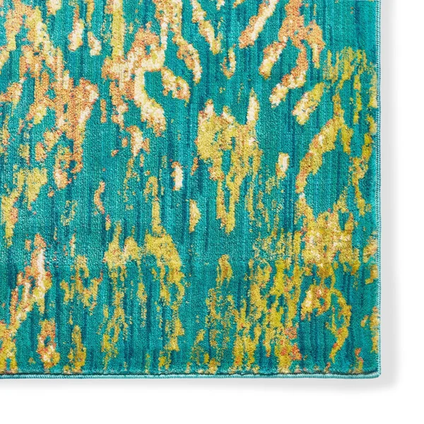 Alexander Home Contemporary Green/ Yellow Ikat Area Rug - 3&9 inch x 5&2 inch