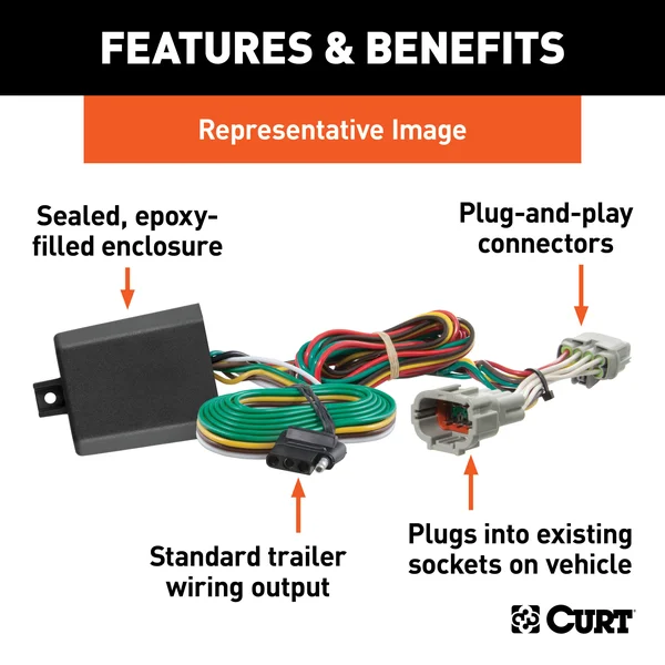 Curt 56328 Custom WIRING Harness