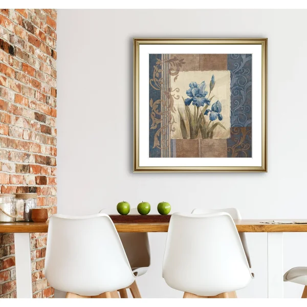 Blue Iris Scroll -Framed Giclee Print - 28x28