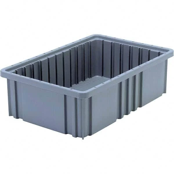 Quantum Storage 40 lb Load Capacity Gray Polypropylene Dividable Container - Stacking - 5x22 Long x 10.9x22 Wide x 16-1/2x22 High