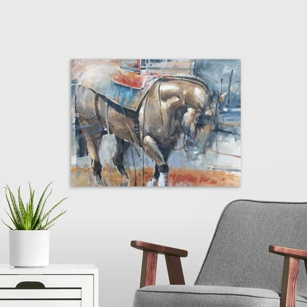 Pulling Horse, Canvas Wall Art, 24x18, Great Big Canvas