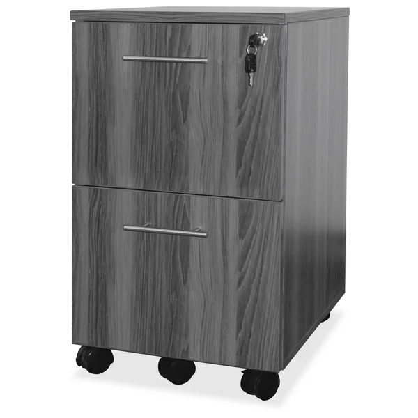 Mayline Office Furniture 2-Drawer Mobile Pedestal, Mahogany