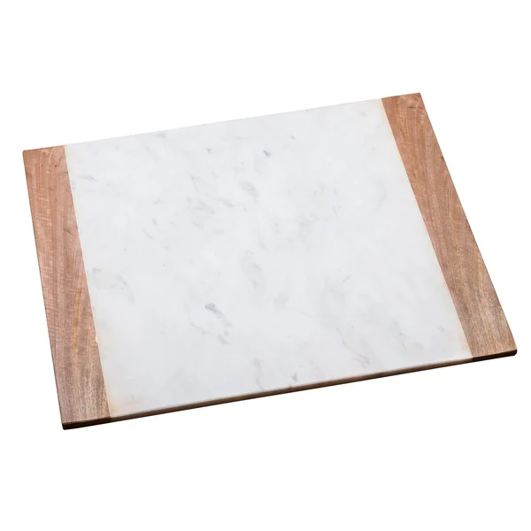 Creative Home Natural White Marble with Mango Wood 16x22 x 20x22 Pastry Board, Serving Plate