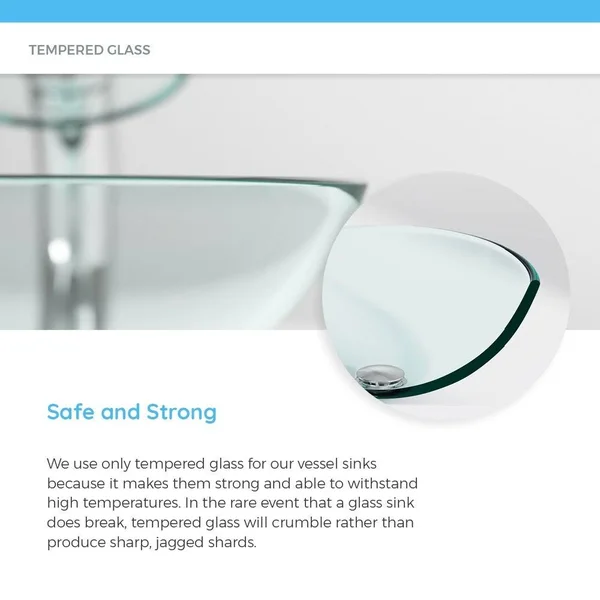 Mr Direct 638 Vessel Sink Ensemble with A Chrome Finish 731 Faucet, Pop-Up Drain, and Sink Ring.