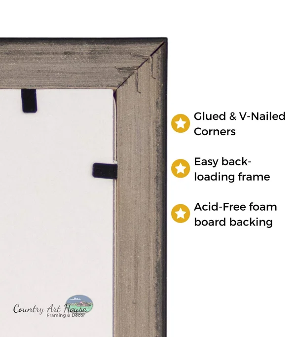 CustomPictureFrames.com 19x58 White Wash Wood Picture Frame - with Acrylic Front and Foam Board Backing