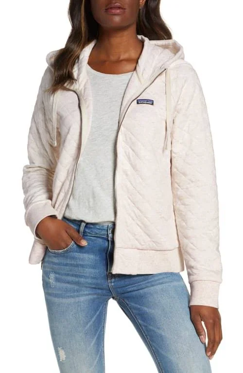 Patagonia Women's Organic Cotton Quilt Hoody Dyno White, XL