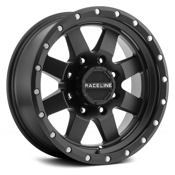 Raceline Defender 935B Wheel 16x8 Black 8x6.5 (8x165.1) 0mm Offset