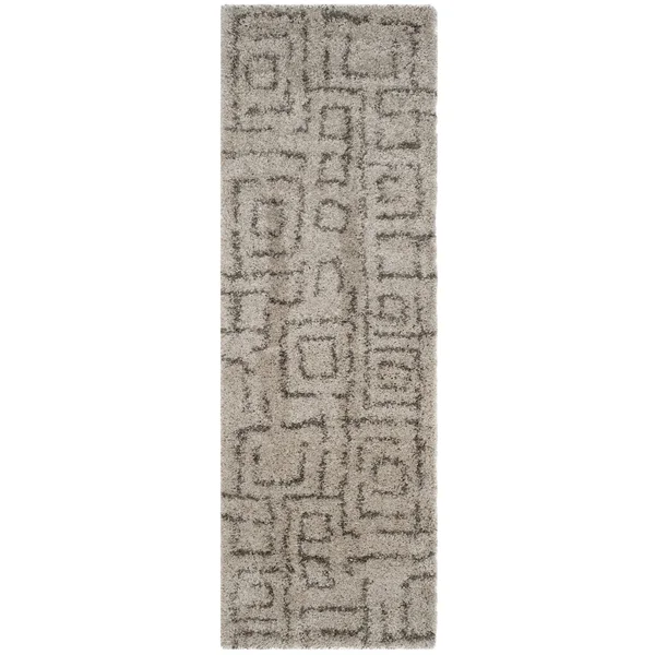 Safavieh Belize Shag SGB487D Taupe - Grey Rug 2&3x22 x 9& Runner