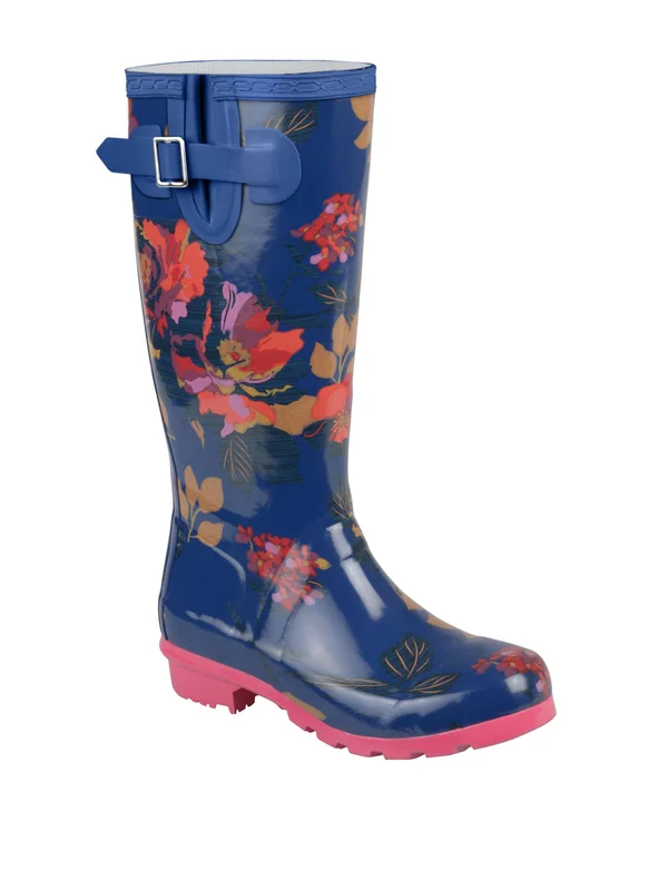 Journee Collection Women's Mist Rainboot - Navy