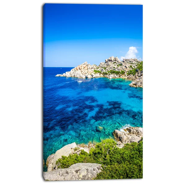 Design Art Ocean Bay with Turquoise Water - Seascape Photo Canvas Print - 20 in. Wide x 40 in. High - 1 Panel