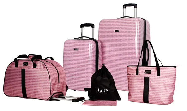 Steve Madden Signature 6-Pc. Luggage Set 6504268 - One Size, Pink