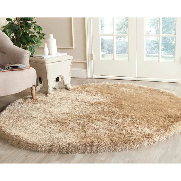 Safavieh Thom Filicia Shag Champagne Rug; Round 6& - Beige