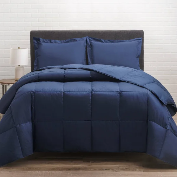 Allied Home Cotton Twill Down Blue Twin Comforter
