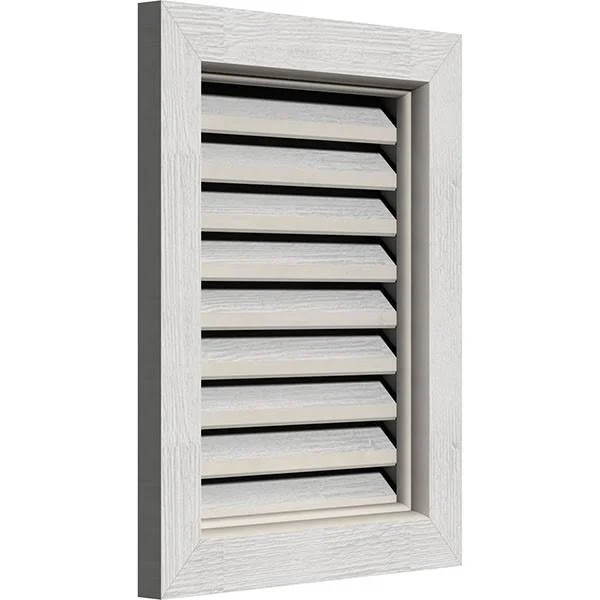 Ekena Millwork GVWVE16X1200RFPWR 16x22W x 12x22H Vertical Gable Vent (21x22W x 17x22H Frame Size): Primed - Functional, Rough Saw