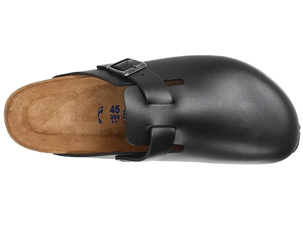 Birkenstock Boston Soft Footbed Clog - 38 - Black Amalfi Leather