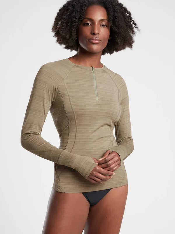Athleta Women's Pacifica Illume UPF Fitted Top Shadow Olive Plus Size 2x