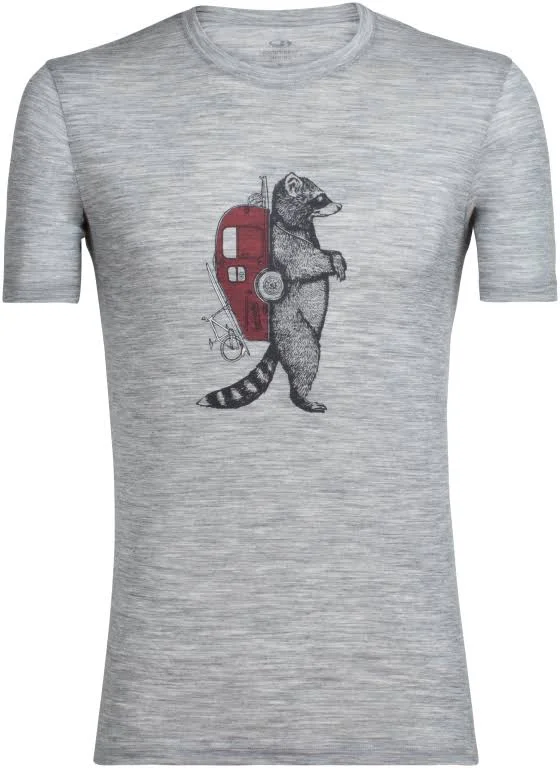 Icebreaker Tech Lite Short Sleeve Crewe Waschbar Wandering Metro Heather XXL T shirt Men