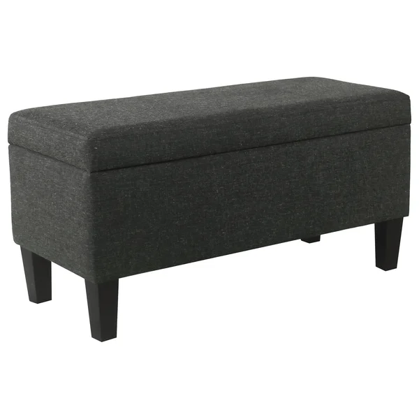 HomePop Large Decorative Storage Bench, Black
