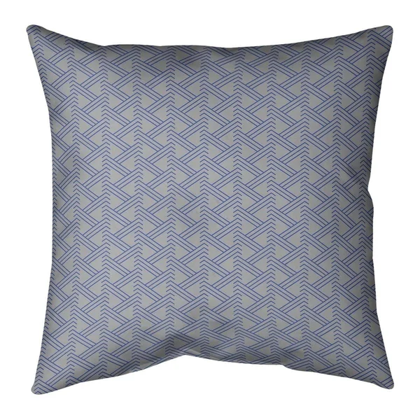 Gray Color Zig Zag Pattern Throw Pillow - 26 x 26 - Gray & Blue - Faux Suede